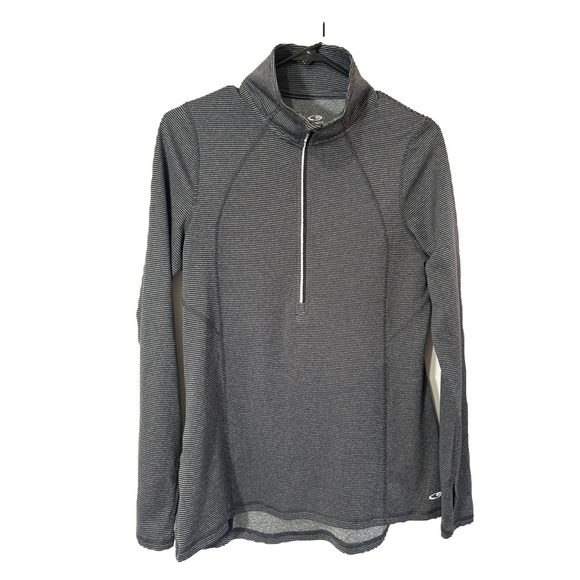 CHAMPION DUO DRY ATHLETIC TOP WOMEN LONG SLEEVS 2/4 ZIPPER ONE SIDE POCKET M - Picture 2 of 5